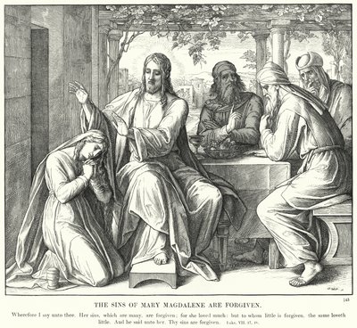 Mária Magdolna bűnei meg vannak bocsátva (metszet) alkotó: Julius (after) Schnorr von Carolsfeld