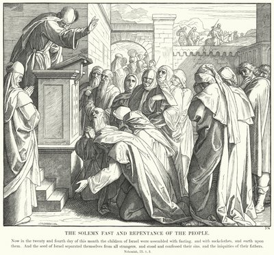 A nép ünnepélyes böjtje és bűnbánata (metszet) alkotó: Julius (after) Schnorr von Carolsfeld