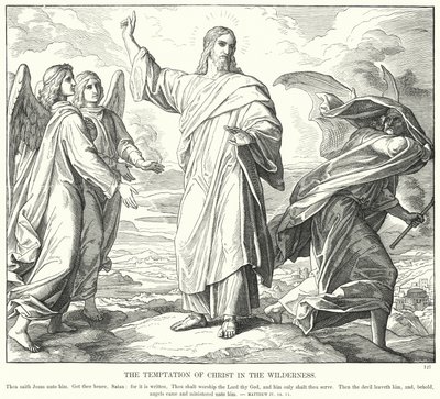 Krisztus megkísértése a pusztában (metszet) alkotó: Julius (after) Schnorr von Carolsfeld