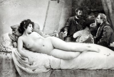 Emile Zola (1840-1902) a művész műtermében, 1891 alkotó: Julius C. Rolshoven