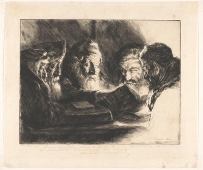 Öt olvasó zsidó férfi alkotó: Julius C. Turner (signed by artist)
