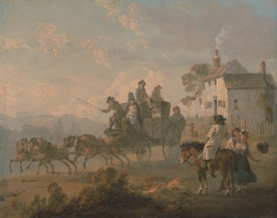 Színpadi edző egy országúton alkotó: Julius Caesar Ibbetson