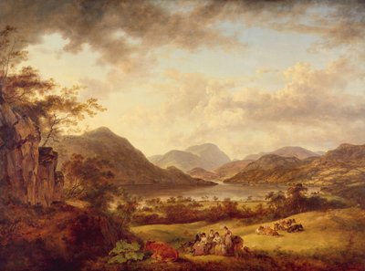 Ullswater kilátása Gowbarrow-ból, 1801 alkotó: Julius Caesar Ibbetson