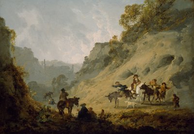 Cigányok szamárfajjal, 1792. alkotó: Julius Caesar Ibbetson