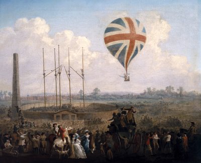 Mr. Lunardis New Balloon, 1785. június 29 alkotó: Julius Caesar Ibbetson