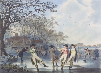Téli szórakozás: Kilátás a Hyde Parkban a Moated House-ból, 1787 (akvatinta) alkotó: Julius Caesar Ibbetson