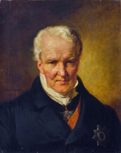 Alexander (Alexandre) von Humboldt (1769-1859) portréja - Julius Schrader (1815-1900). Olajfestmény alkotó: Julius Friedrich Anton (after) Schrader