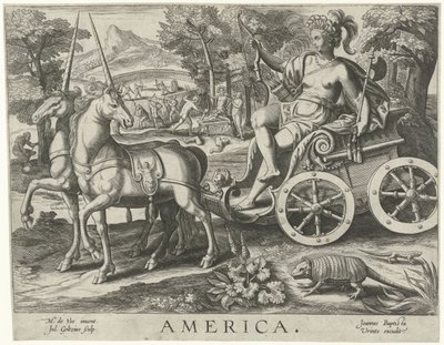 Amerika Amerika (cím a tárgyon) A négy kontinens (sorozat címe) alkotó: Julius Goltzius