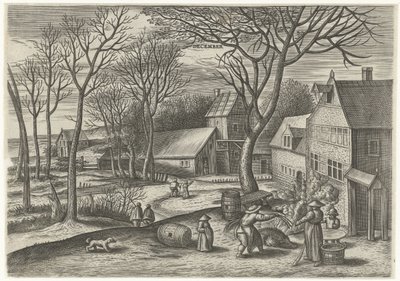 December (cím a tárgyon) A tizenkét hónap (sorozat címe) alkotó: Julius Goltzius