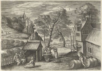 október október (cím a tárgyon) A tizenkét hónap (sorozat címe) alkotó: Julius Goltzius