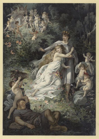 Illusztráció: Szentivánéji álom (chromolitho) alkotó: Julius Hoeppner
