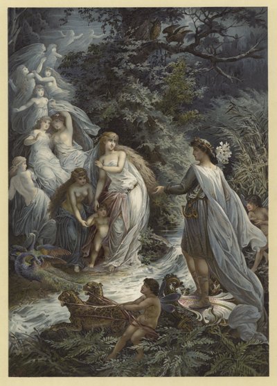 Illusztráció: Szentivánéji álom (chromolitho) alkotó: Julius Hoeppner