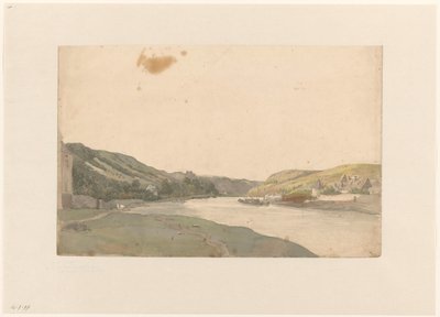 Kilátás a Meuse-ra alkotó: Julius Jacobus van de Sande Bakhuyzen