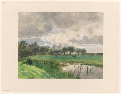 Tehén legel a réten alkotó: Julius Jacobus van de Sande Bakhuyzen