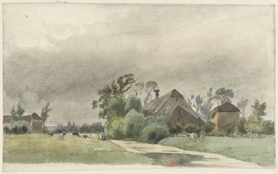 Vitorla, amely egy farmhoz vezet alkotó: Julius Jacobus van de Sande Bakhuyzen