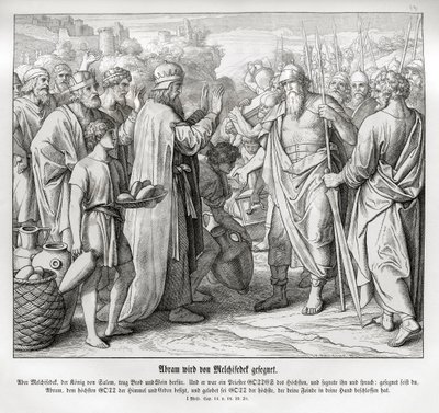 Ábrahámot Melkisédek áldja meg, Genezis alkotó: Julius Schnorr von Carolsfeld