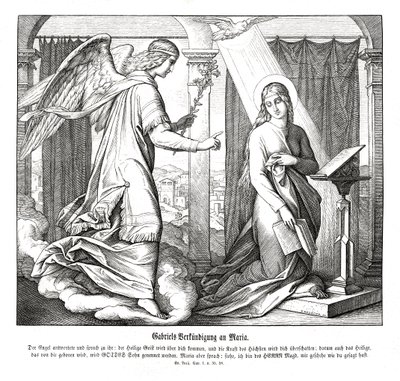 Angyali üdvözlet, Lukács evangéliuma alkotó: Julius Schnorr von Carolsfeld
