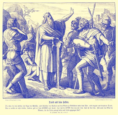 Dávid és a három hatalmas ember, 2Sámuel alkotó: Julius Schnorr von Carolsfeld
