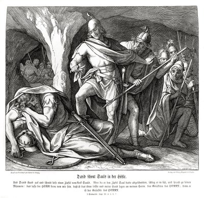 Dávid megkíméli Saul életét alkotó: Julius Schnorr von Carolsfeld