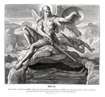 Mózes halála, Deuteronomium alkotó: Julius Schnorr von Carolsfeld