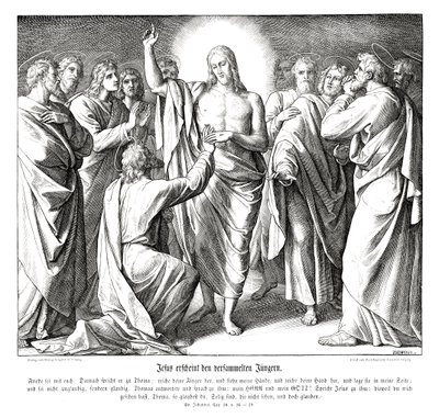 Kételkedő Tamás, János evangéliuma alkotó: Julius Schnorr von Carolsfeld
