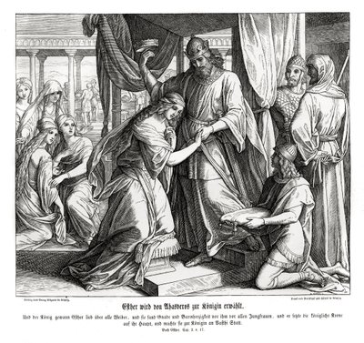 Esztert királynővé teszik, Eszter alkotó: Julius Schnorr von Carolsfeld
