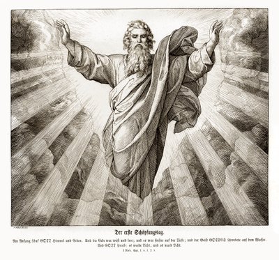 A teremtés első napja, Genezis alkotó: Julius Schnorr von Carolsfeld