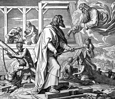 Isten figyelmezteti Noét az özönvízre alkotó: Julius Schnorr von Carolsfeld