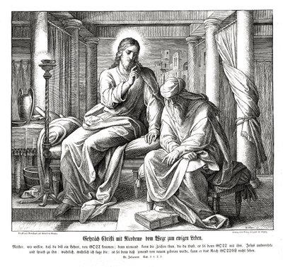 Jézus és Nikodémus, János evangéliuma alkotó: Julius Schnorr von Carolsfeld