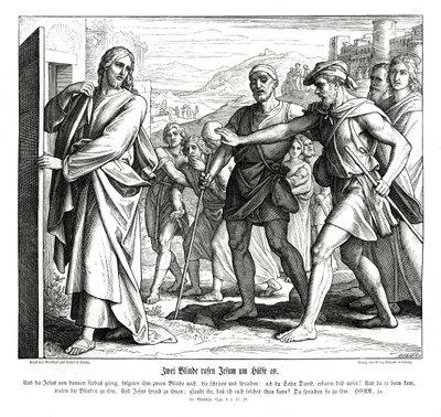 Jézus és a vakok, Máté evangéliuma alkotó: Julius Schnorr von Carolsfeld