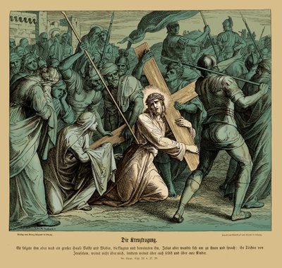 Jézus a keresztet hordozó, Lukács evangéliuma alkotó: Julius Schnorr von Carolsfeld
