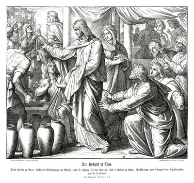 Jézus a vizet borrá változtatja, János evangéliuma alkotó: Julius Schnorr von Carolsfeld