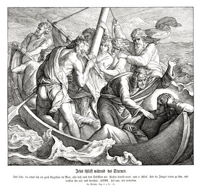 Jézus alszik a viharban, Máté evangéliuma alkotó: Julius Schnorr von Carolsfeld