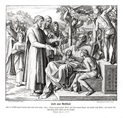 A munkát megjutalmazzák, Jób alkotó: Julius Schnorr von Carolsfeld