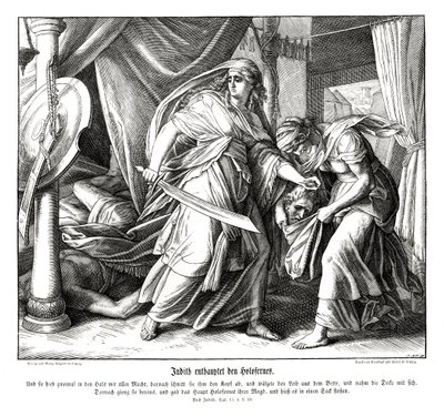 Judit lefejezi Holofernészt, Judit könyve alkotó: Julius Schnorr von Carolsfeld