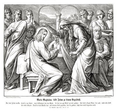 Mária Magdolna felkenti Jézust, Máté evangéliuma alkotó: Julius Schnorr von Carolsfeld
