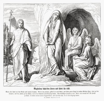 Mária Magdolna Jézus sírjánál, János evangéliuma alkotó: Julius Schnorr von Carolsfeld
