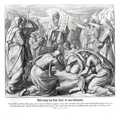 Mózes átadja a parancsolatokat, Exodus alkotó: Julius Schnorr von Carolsfeld