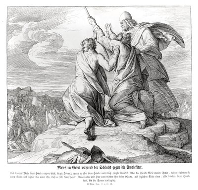 Mózes imádkozik az Amalekkel vívott csata során, Exodus alkotó: Julius Schnorr von Carolsfeld