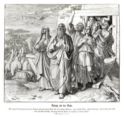Noé és családja az özönvíz után, Genezis alkotó: Julius Schnorr von Carolsfeld