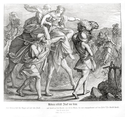 Rebecca messziről látja Izsákot, Genesis alkotó: Julius Schnorr von Carolsfeld