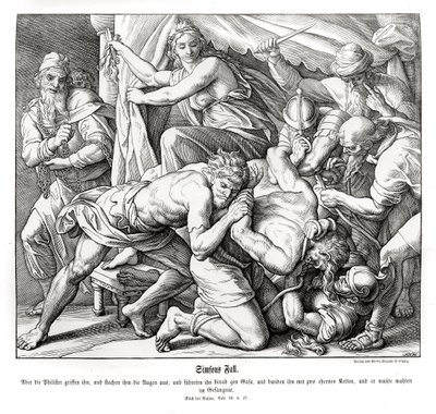 Sámson bukása, bírák alkotó: Julius Schnorr von Carolsfeld