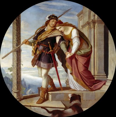 Siegfrieds Búcsú Kriemhildtől, 1843 körül. alkotó: Julius Schnorr von Carolsfeld