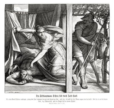 Siserát megöli Jael, bírók alkotó: Julius Schnorr von Carolsfeld