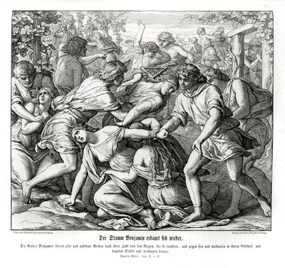 Benjámin fiai és Siló leányai, bírák alkotó: Julius Schnorr von Carolsfeld