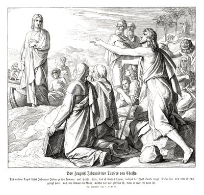Keresztelő János bizonyságtétele, János evangéliuma alkotó: Julius Schnorr von Carolsfeld