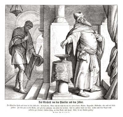 A farizeus és a vámszedő, Lukács evangéliuma alkotó: Julius Schnorr von Carolsfeld