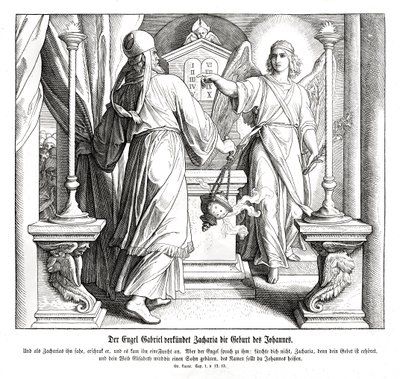Gábriel angyal megjelenik Zakariásnak, Lukácsnak alkotó: Julius Schnorr von Carolsfeld