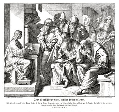 A gyermek Jézus a templomban, Lukács evangéliuma alkotó: Julius Schnorr von Carolsfeld
