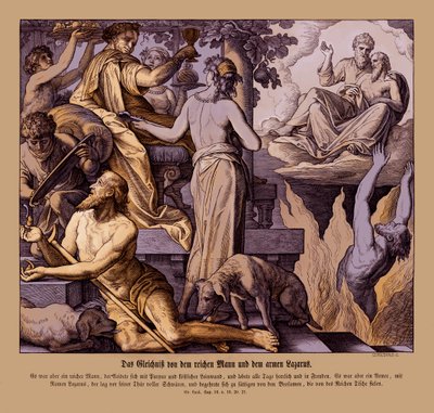 A gazdag ember és a koldus Lázár, Lukács evangéliuma alkotó: Julius Schnorr von Carolsfeld